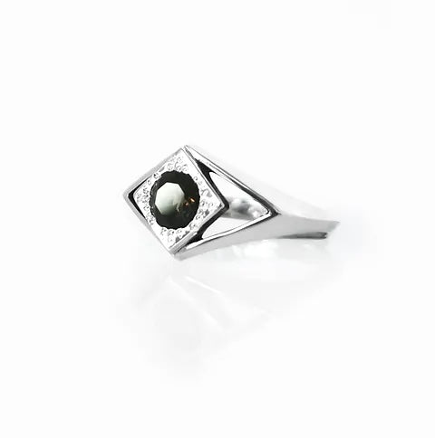 Curio Ring, Sterling Silver & Smokey Quartz: Size R 1/2