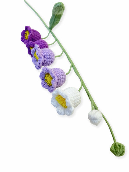 Crocheted Lily of the Valley - Purples