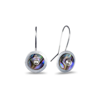 Silver Paua Disc Earrings