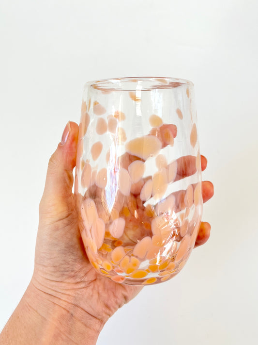 Handblown Glass Tumbler - Flamingo