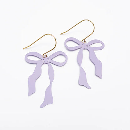 Midi Bow Earrings - Delicate Lilac