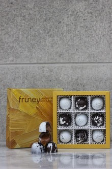 Golden Bonbons - Praline and Hazelnut Handcrafted Chocolates  - Box of 9