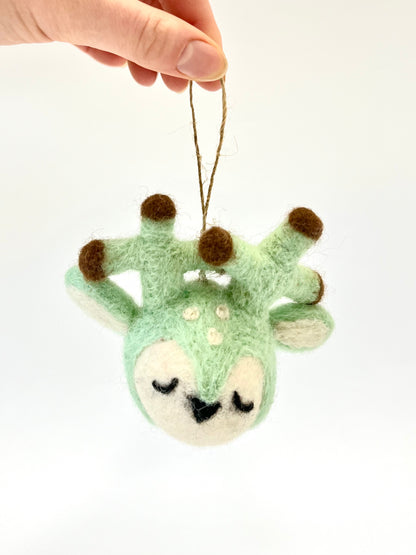 Reindeer Head Decoration - Mint