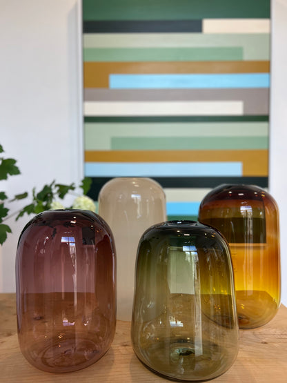 Oversize Handblown Glass Vase - Aubergine
