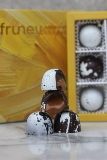 Golden Bonbons - Praline and Hazelnut Handcrafted Chocolates  - Box of 9