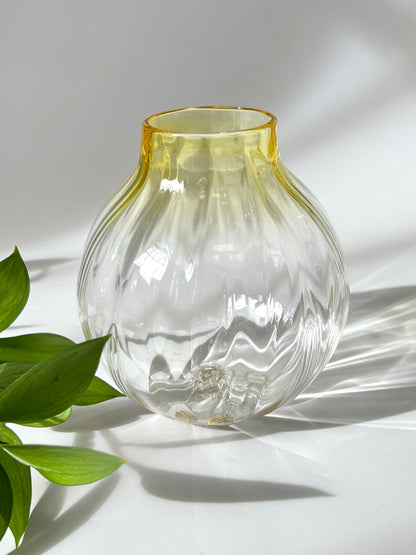 Handblown Glass "Dodici" Vase - clear & light iris