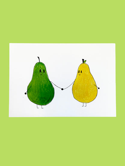 'Pear Pair' -  Illustrated Card by Jemimadidit