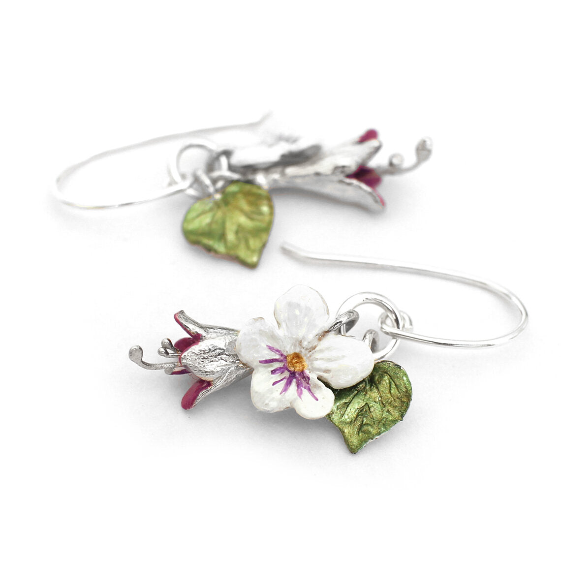 Silver Charm Floral Earrings - Melody