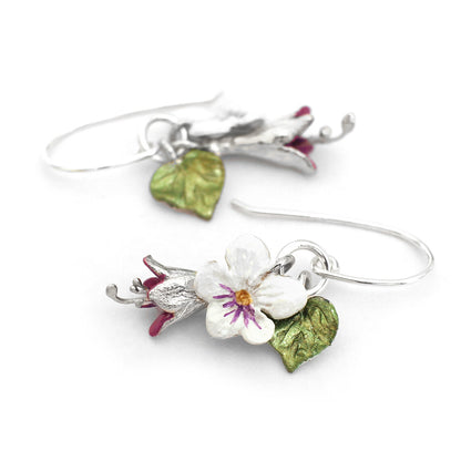 Silver Charm Floral Earrings - Melody