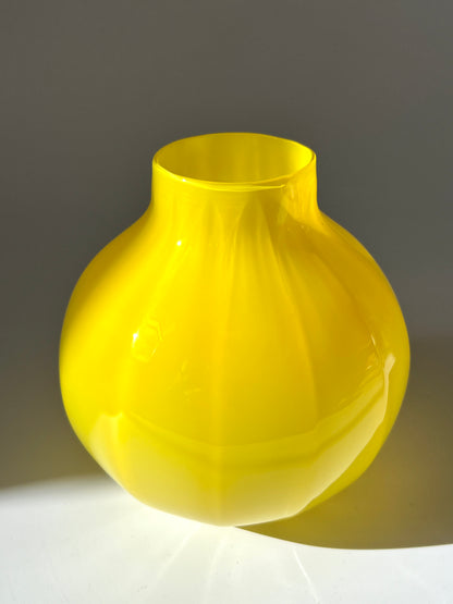 Handblown Glass "Dodici" Vase - Corn Yellow