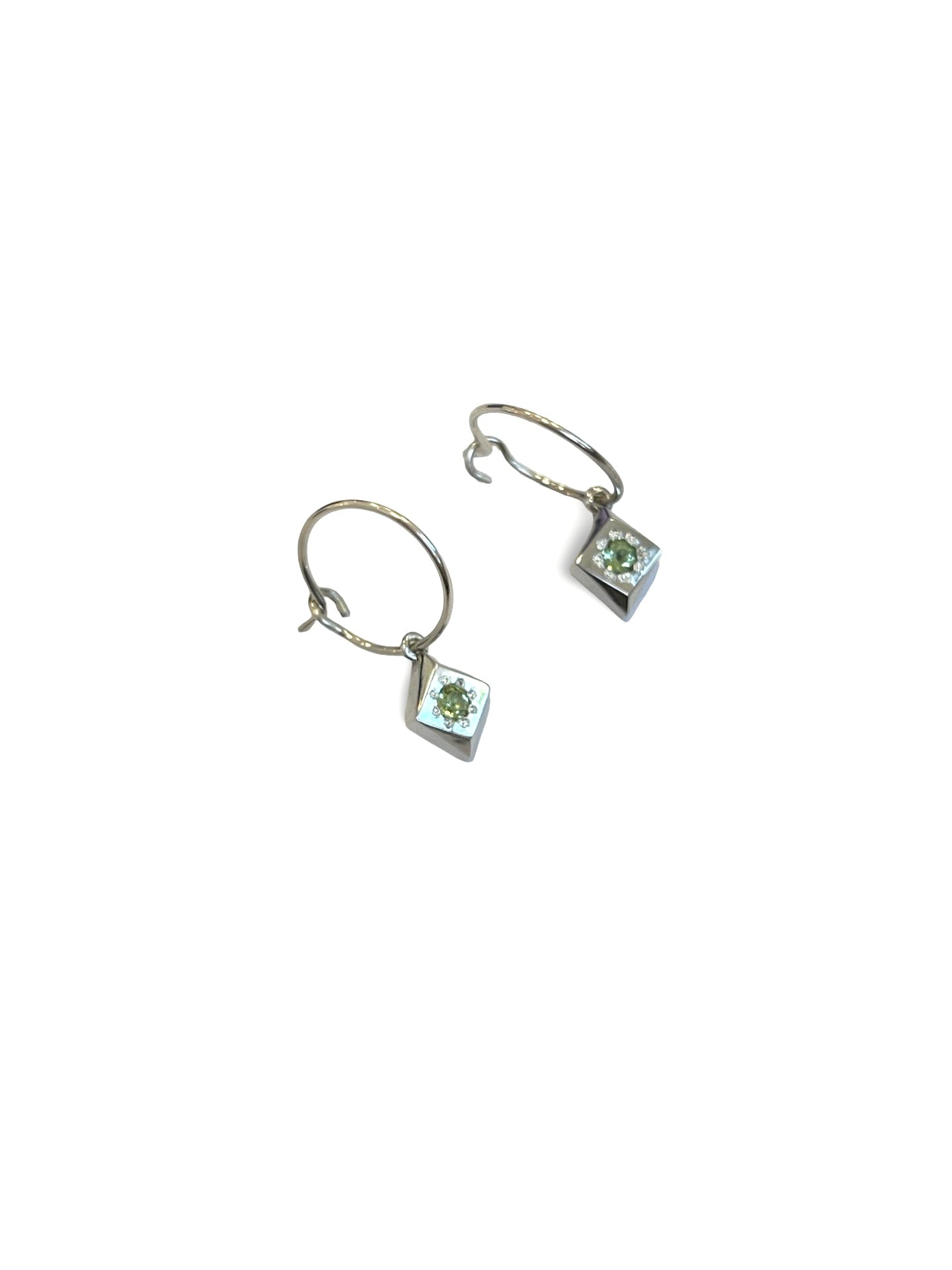 Daisy Cluster Hoop Earrings with Peridot by Holly Howe HH050