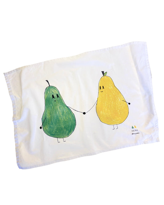 Pear Pair - Illustrated Cotton Tea towel by Jemimadidit