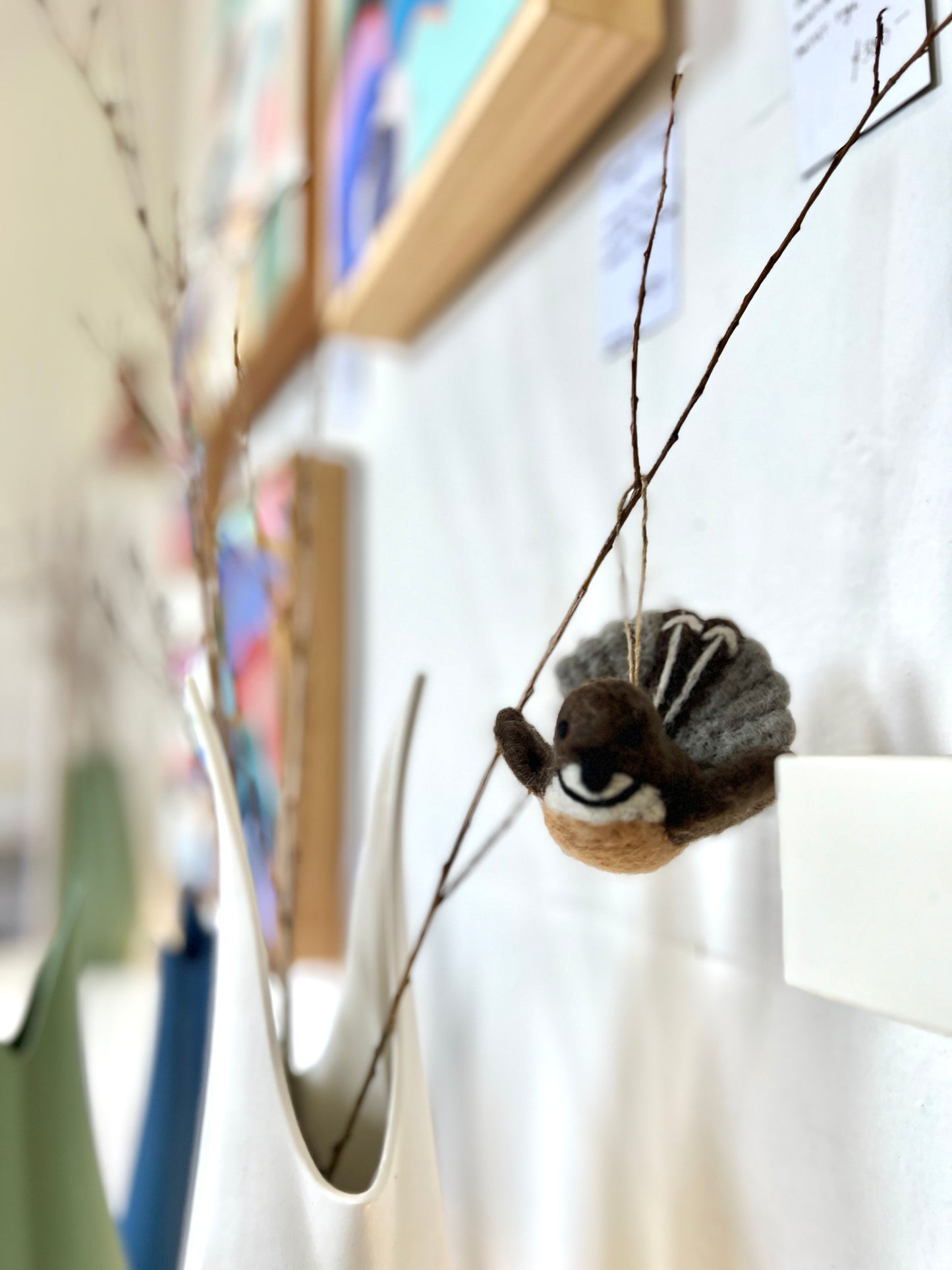 Hanging Fantail - NZ Felted Wool