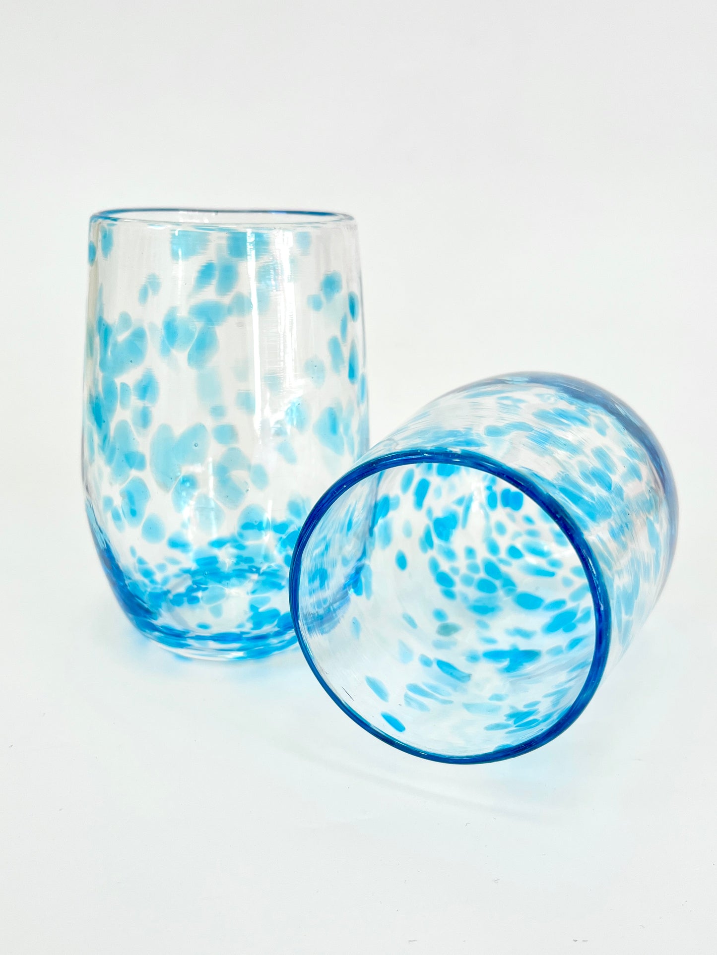 Handblown Glass Tumbler - Brilliant Copper Blue