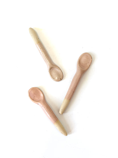 Pink Handmade Ceramic Mini Spoon