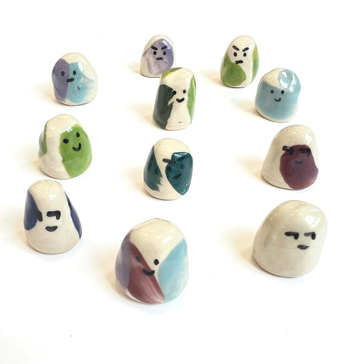 Handmade Ceramic Pet Rock - assorted emotions!