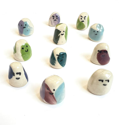 Handmade Ceramic Pet Rock - assorted emotions!