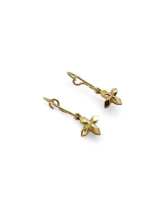 Gold Plated Cross Hoop Earrings