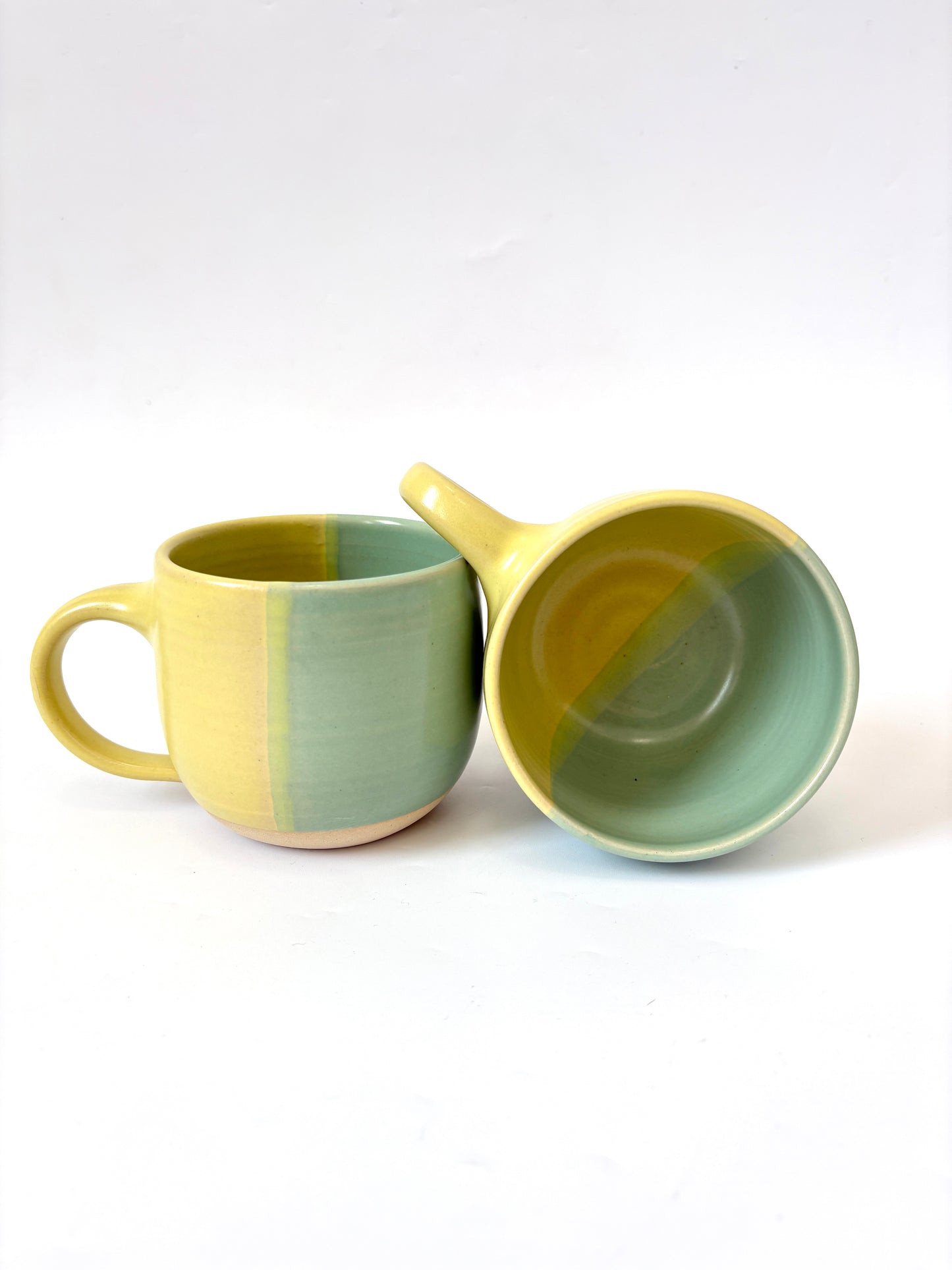 *Exclusive* Two-Toned Ceramic Mug - Lemon / Aqua