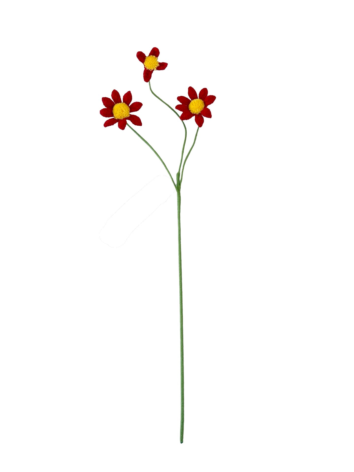 Crocheted Blue Eyed Daisy - Red