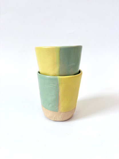 *Exclusive* Two-Toned Ceramic Tumbler - Lemon / Aqua