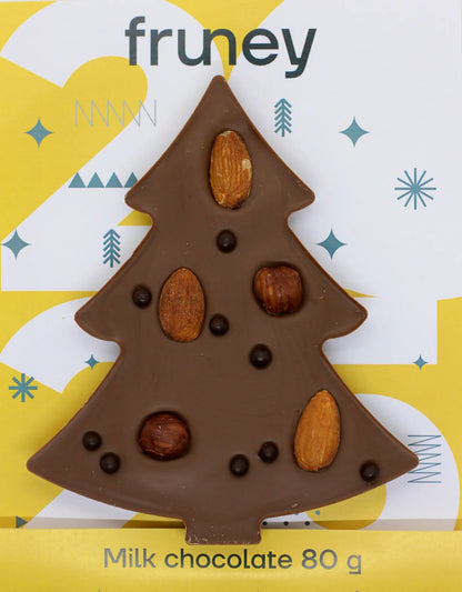 Milk Chocolate & Mixed Nut Christmas Tree - 80g