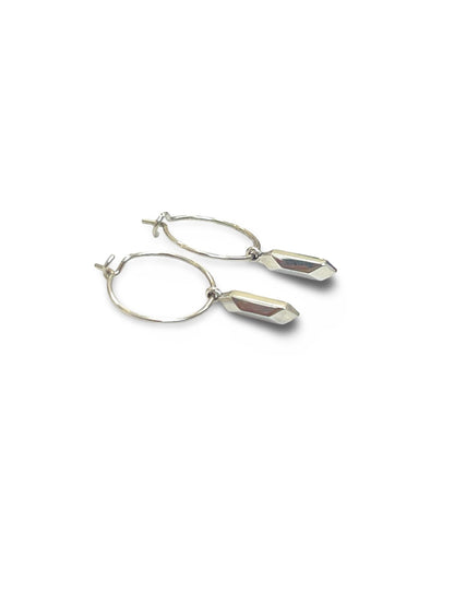 Mini Pillar Hoop Earrings in Sterling Silver