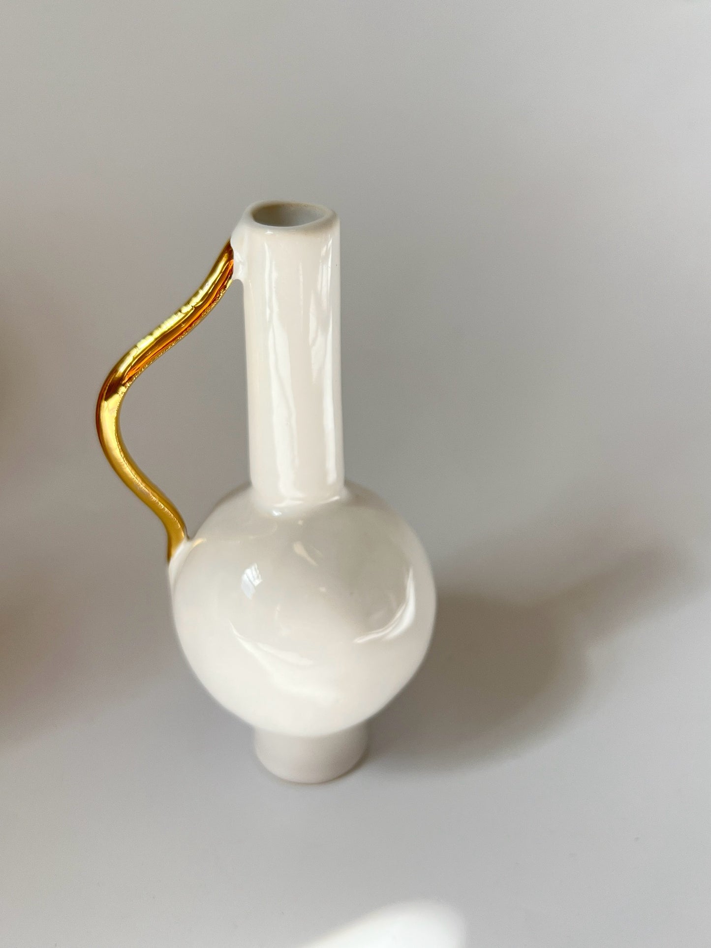 "Oh Pretty One" Vase with Gold Handle