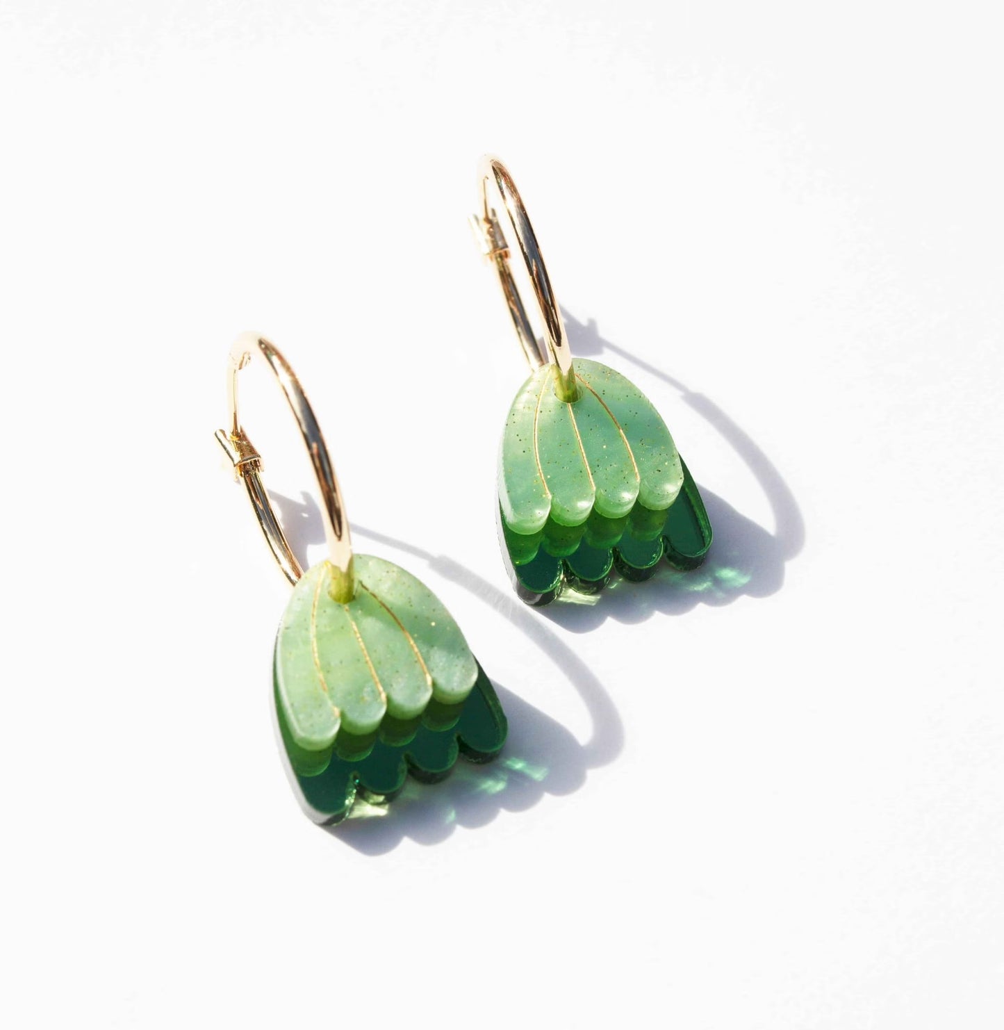 Palm Earrings - Sea Green