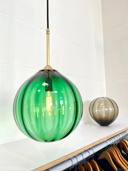 Handblown Glass 'Dodici' pendant light - Emerald Green - made to order