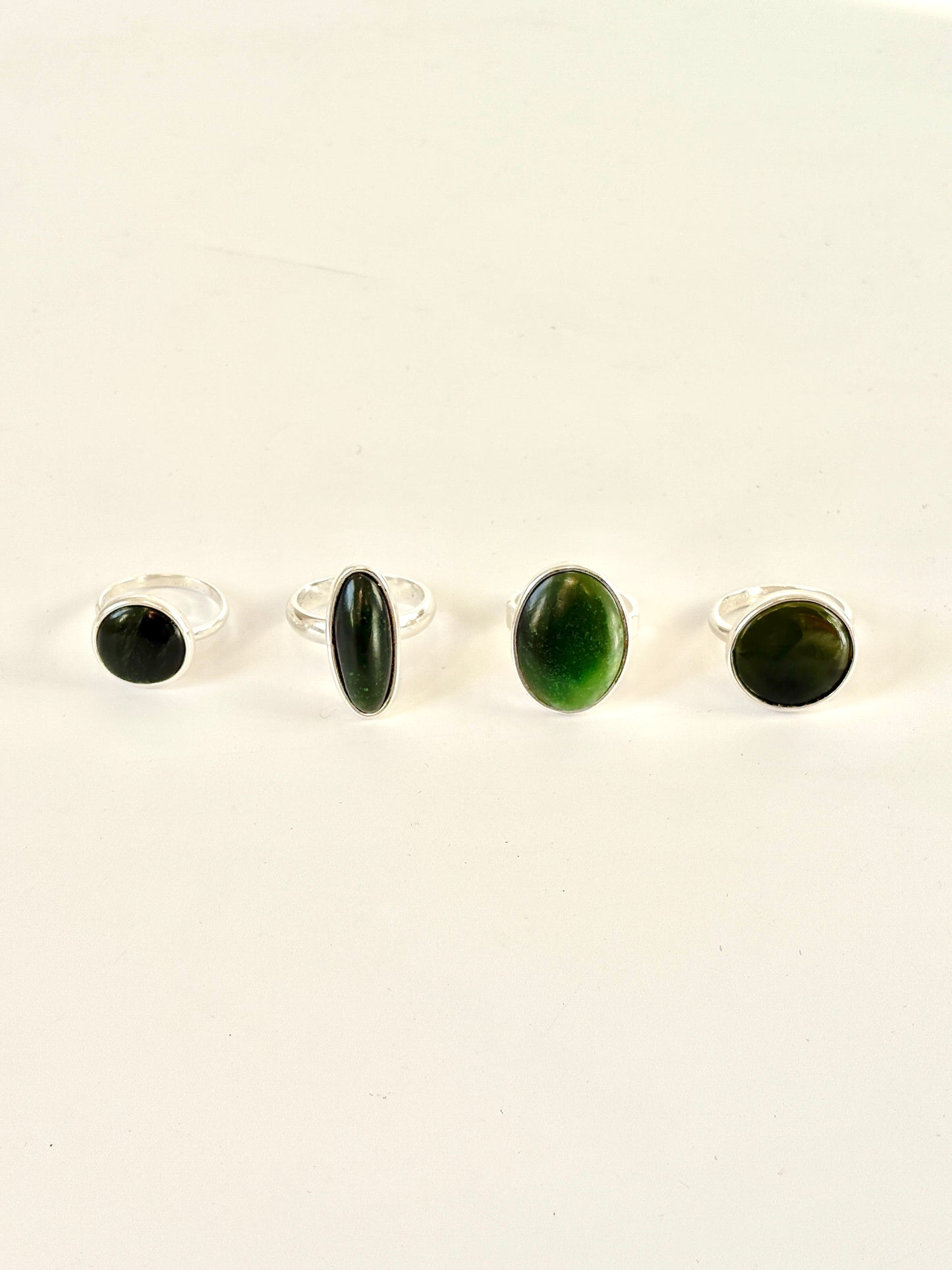 Medium Flat Round Ring (RI-RO2) Jade & Sterling Silver