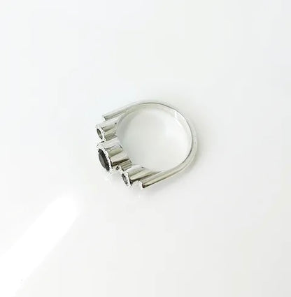 Flock Ring, Sterling Silver & Smokey Quartz: Size R 1/2