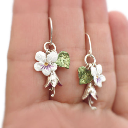 Silver Charm Floral Earrings - Melody