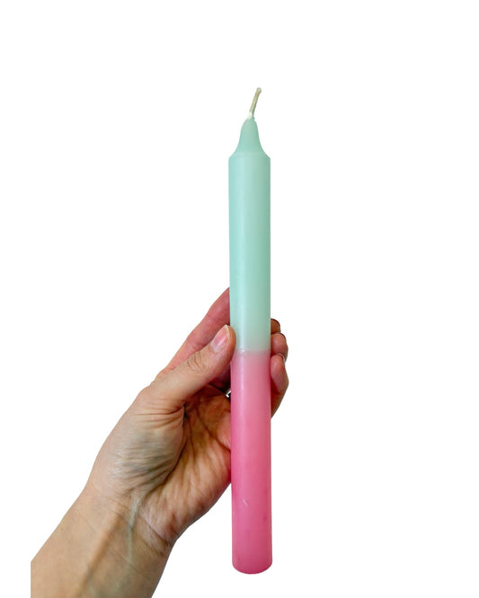 Aqua / Pink Two-Toned Candle - 240mm