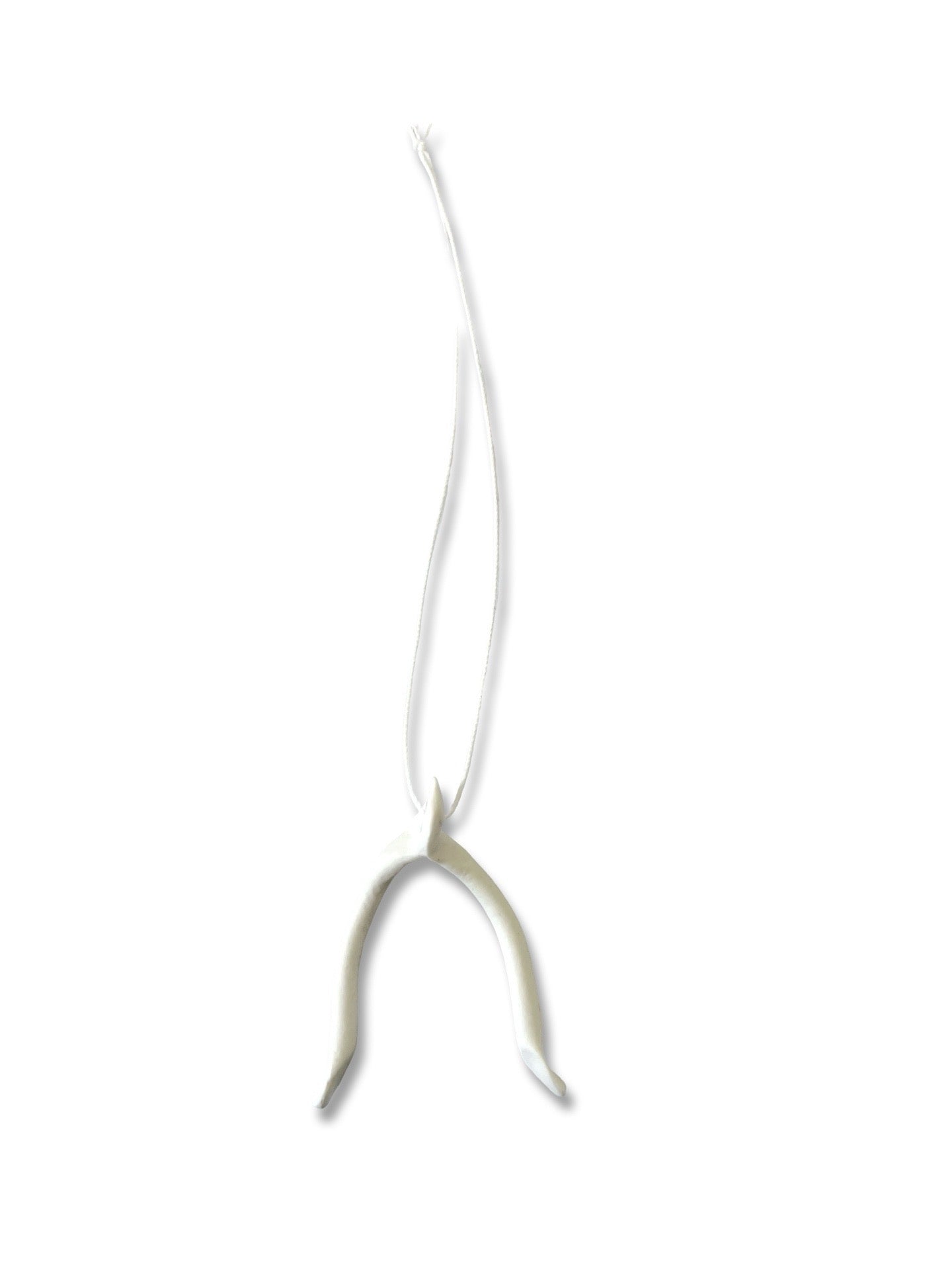 Wish Bone Ornament Raw Porcelain - small