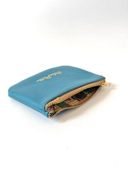 Coin Purse - 12cm - Sky Blue Leather