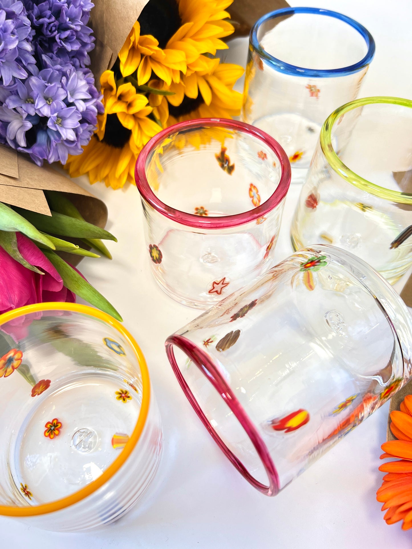 Handblown Glass "Rebel Rocks" Tumbler - Pink