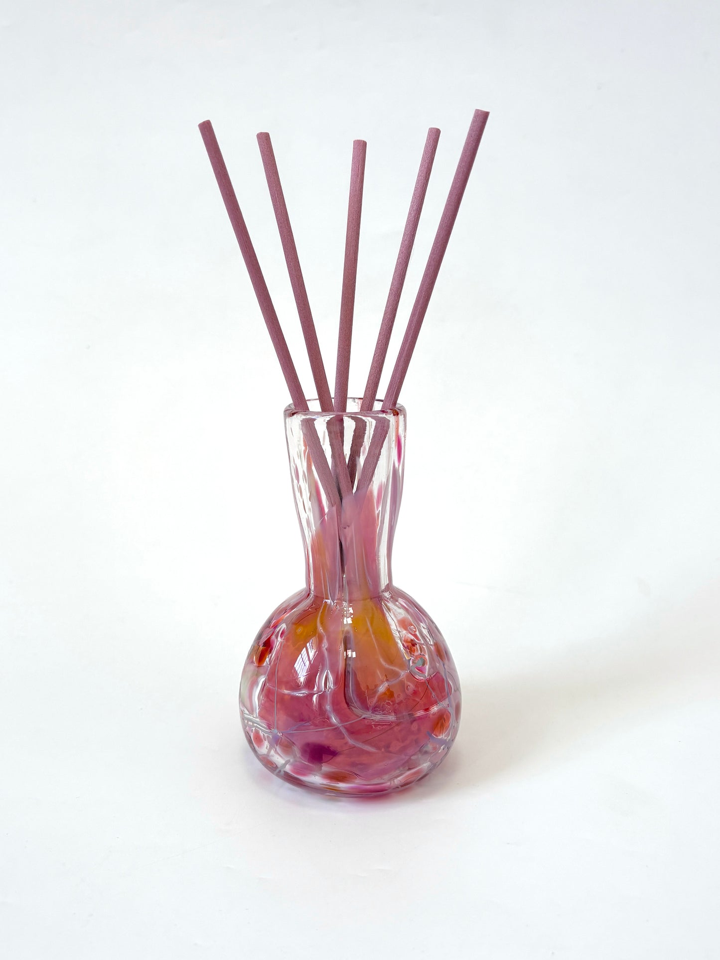 Handblown Glass Diffuser/Vase - Pink Shard