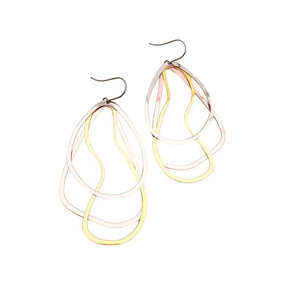 Tri-Shape Earrings in Mixed Metals