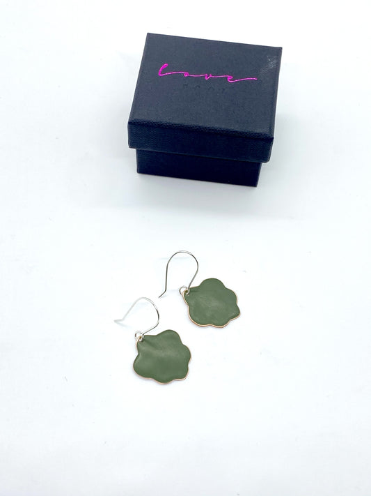 Fleur de Lis Earrings - Olive