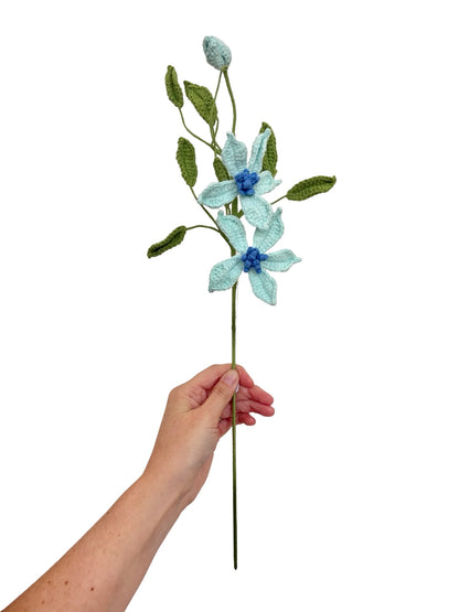 Crocheted Clematis - Blue