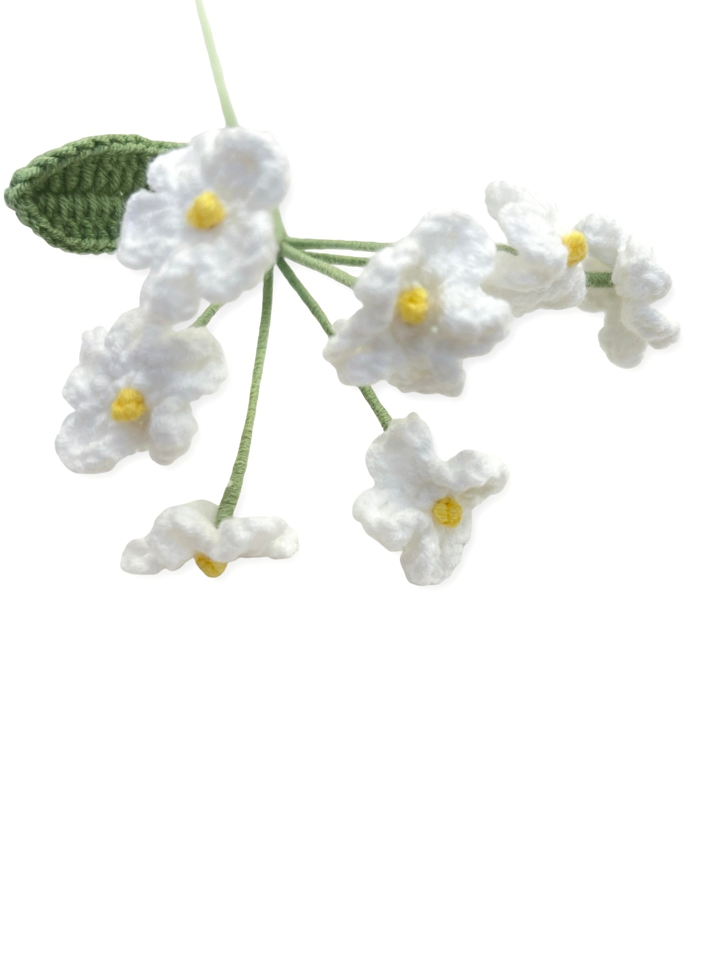 Crocheted Forget Me Not - White