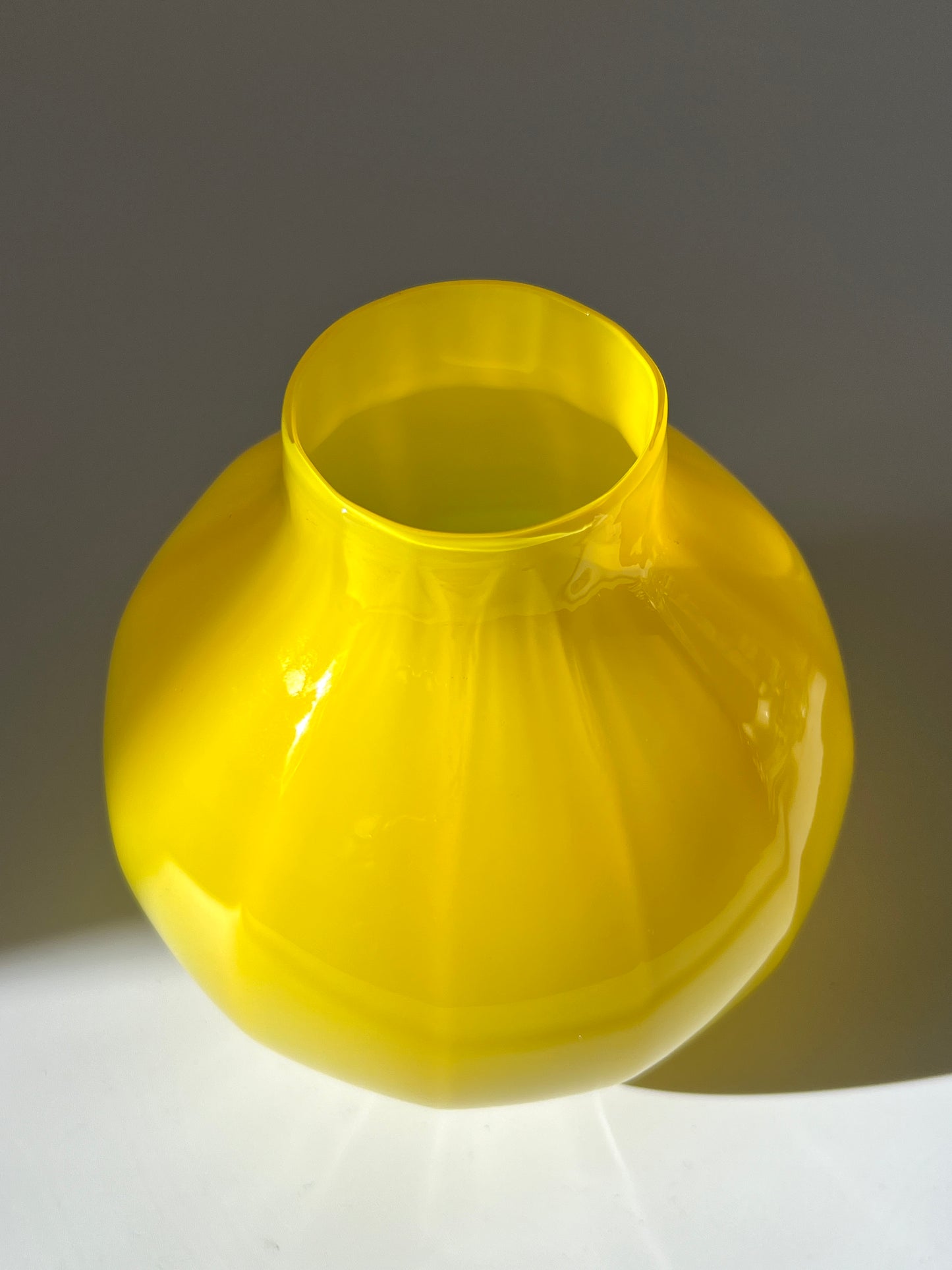 Handblown Glass "Dodici" Vase - Corn Yellow