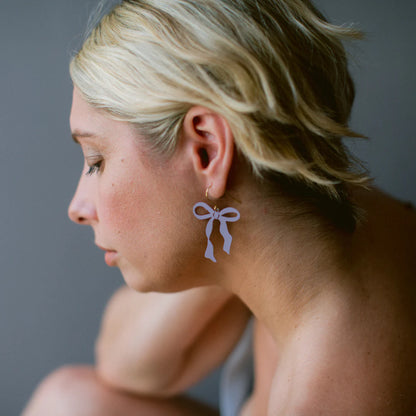 Midi Bow Earrings - Delicate Lilac