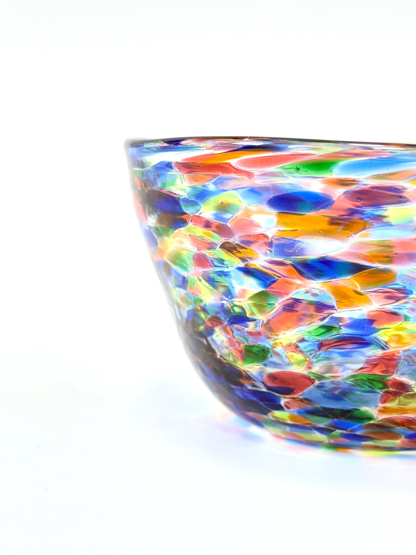 Handblown Glass Lolly Bowl - Peacock