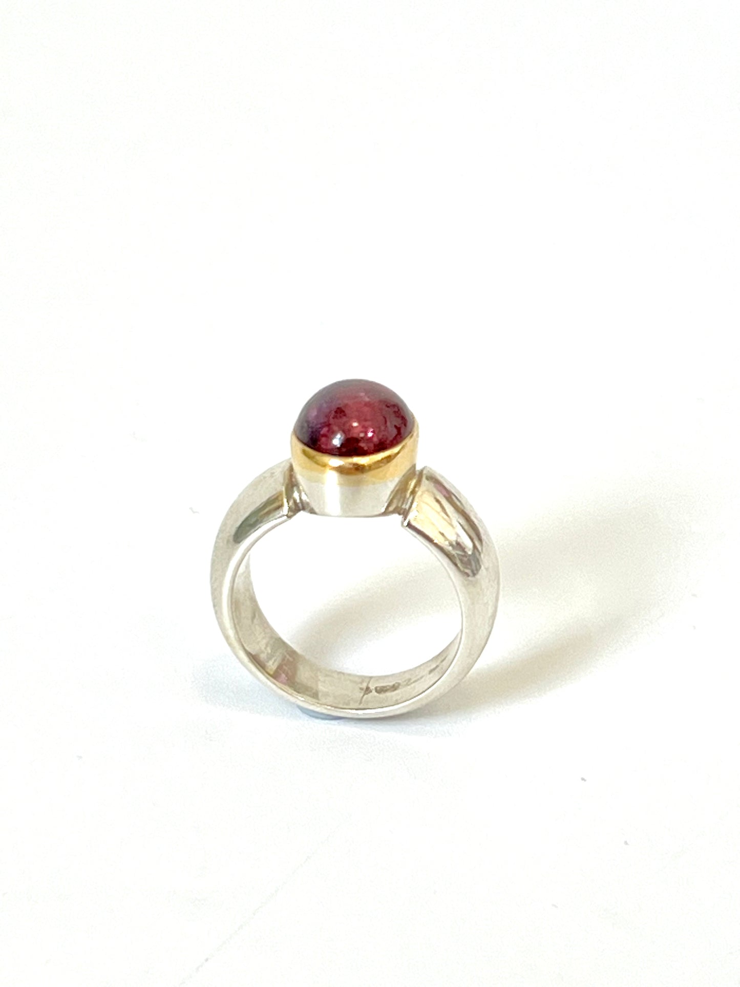Cabochon Tourmaline in Yellow & Sterling Silver (CI-008)