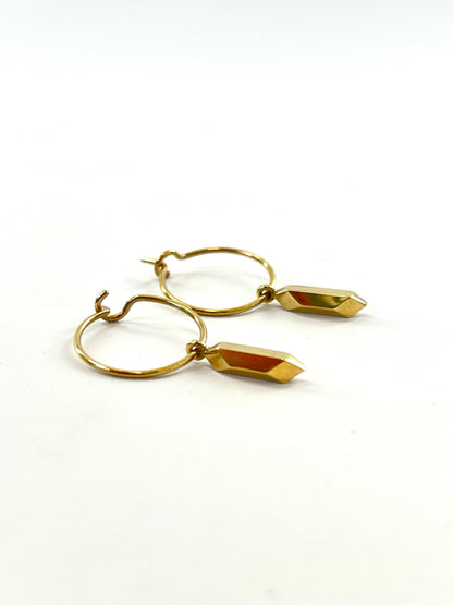 Mini Pillar Hoops - Gold Plated