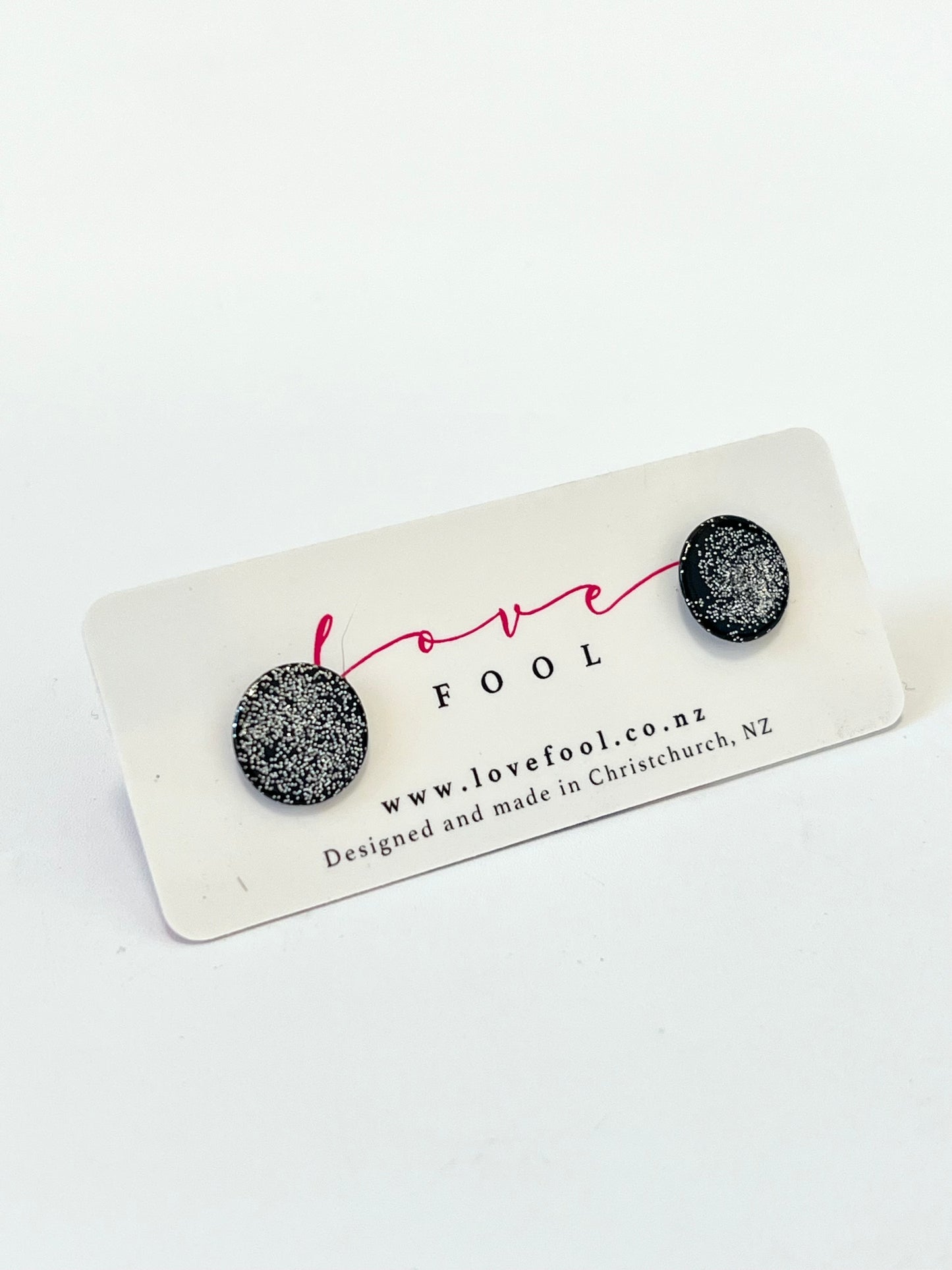 Tack Studs - Black/ Silver Glitter