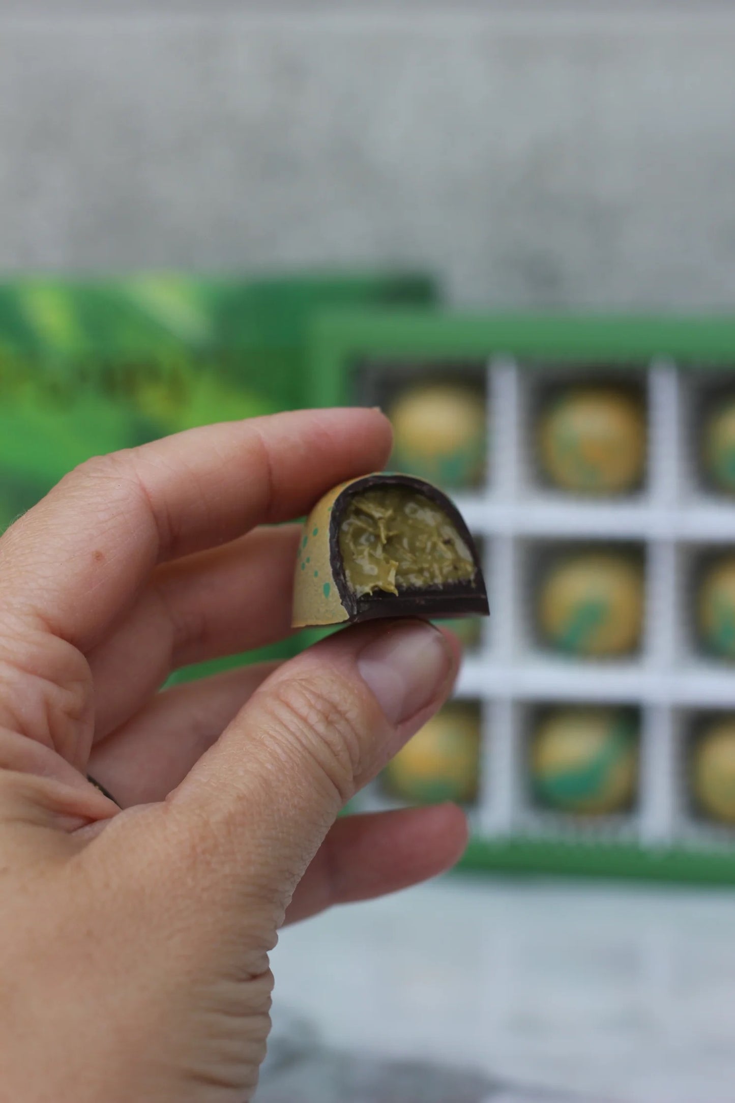 Pistachio Knafeh Dubai Style Bonbons - Handcrafted Chocolates - Box of 9