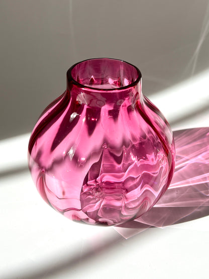 Handblown Glass "Dodici" Vase - Fuchsia